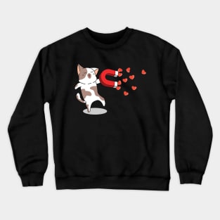 Cat love magnet Crewneck Sweatshirt